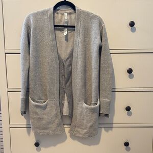 [Lululemon] Gray Open Front Cardigan with Pockets